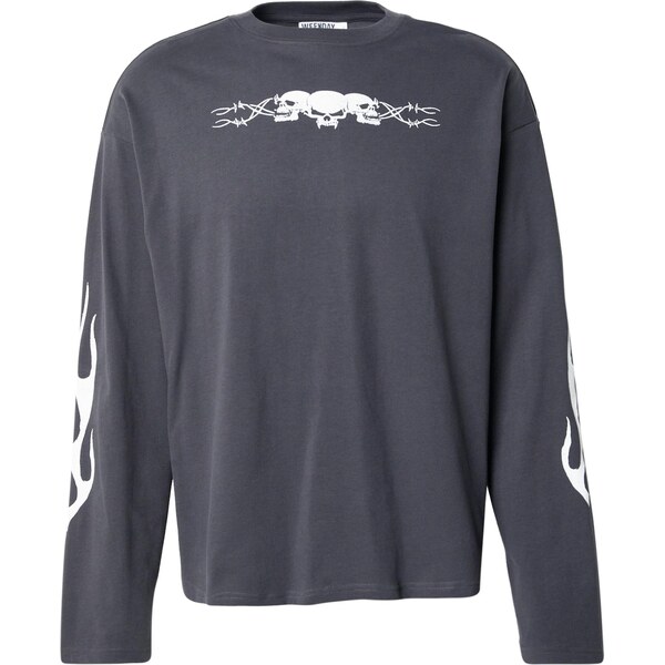 WEEKDAY Tričko tmavosivá / biela 65708380