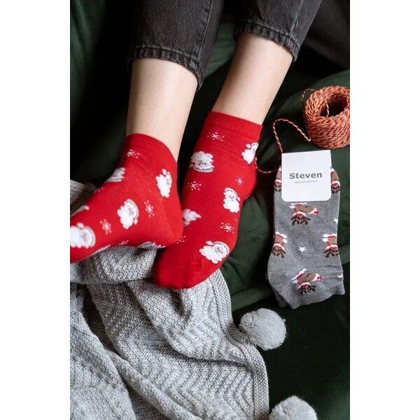 Dámske členkové ponožky Steven, vianočné, 35-40 66247506