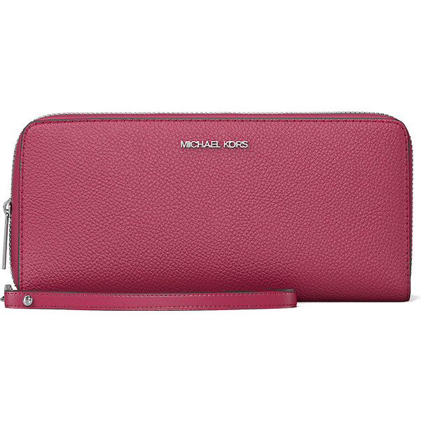 Michael Kors Large Pebbled Leather Continental Wallet Dark Rapsberry 65705567