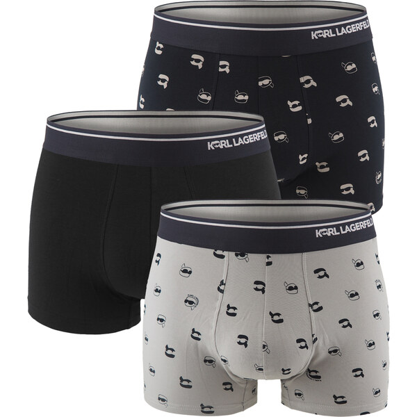 KARL LAGERFELD - boxerky 3PACK organic cotton Ikon mini KARL dark 65702853
