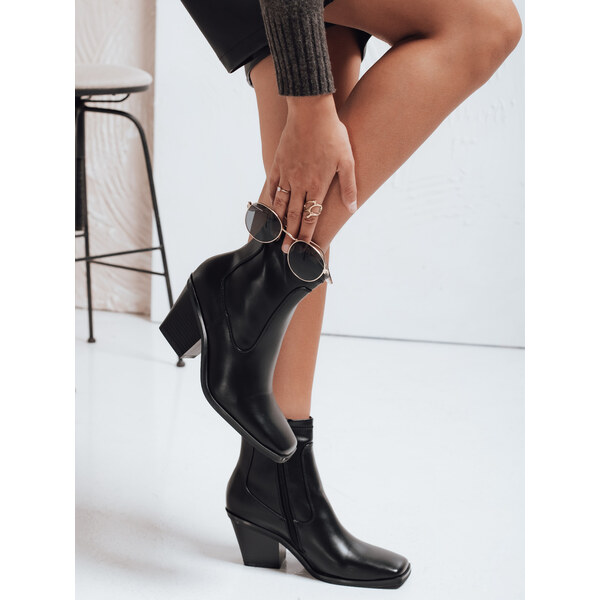 DStreet Čierne členkové topánky na podpätku 66473311