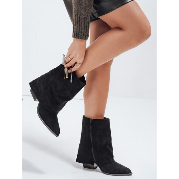DStreet Čierne semišové čižmy bez podpätku 66470477