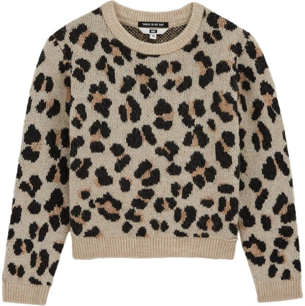 WE Fashion Sveter hnedá / kapučíno / čierna 65888117