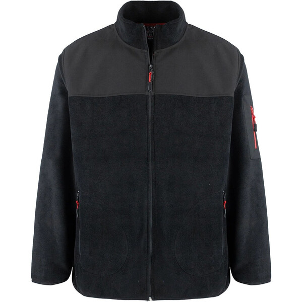 Pri Mens classic warm fleece plus size zip-up sweatshirt 65715406