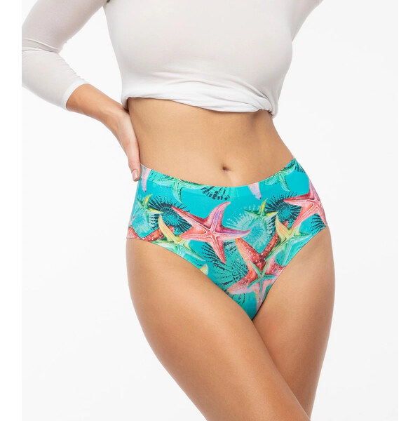 Sea Stars Simple Brasil Maxi nohavičky zelené a červené - Julimex 65720580