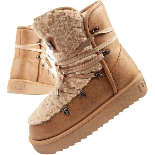 D.Franklin snehové topánky dámske zimné módne kožušiny zateplené hnedé 65726260