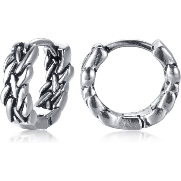 Impress Jewelry Oceľová náušnica krútený kruh 12mm Punk Braid 65228750
