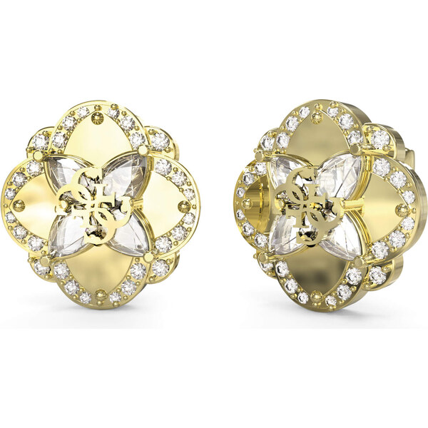 Guess Pozlátené kôstkové náušnice so zirkónmi Wild Flower 66588955