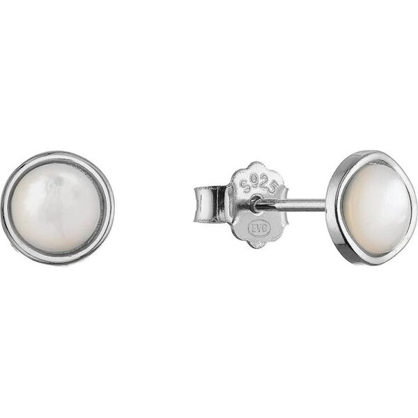 Evolution Group Strieborné náušnice Kolieska s perleťou 11705.1 66583630