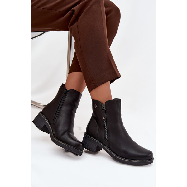 EVENTO Dámske čižmy na platforme s vyhrievaním Čierne Kalivana 66107980