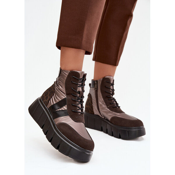 Dámske zateplené členkové čižmy na platforme Vinceza 65927834