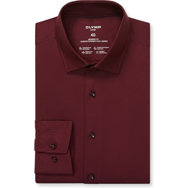 Pánska bordová Flex jersey košeľa OLYMP modern fit 65728540