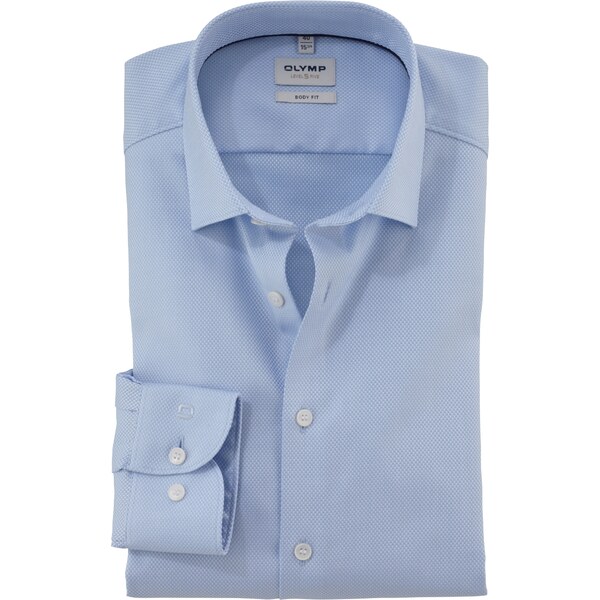 Pánska modrá košeľa so štruktúrou OLYMP body fit 65728543