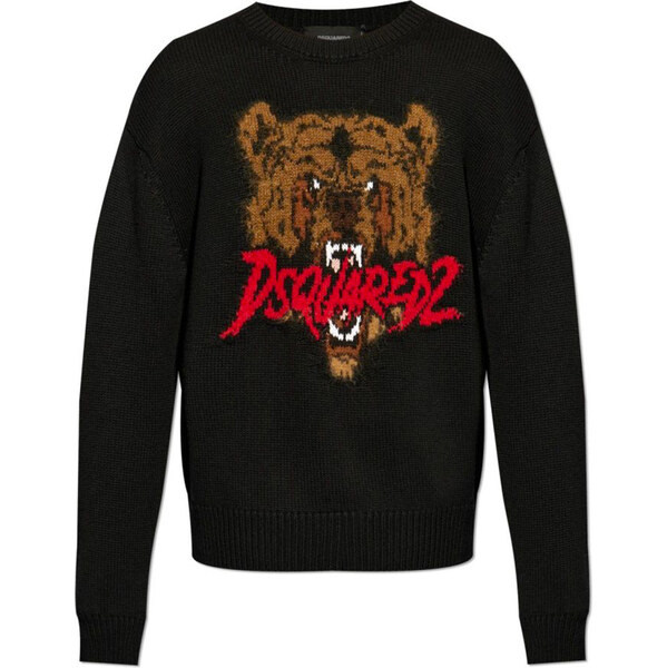 Čierny sveter Dsquared2 s potlačou 66807924