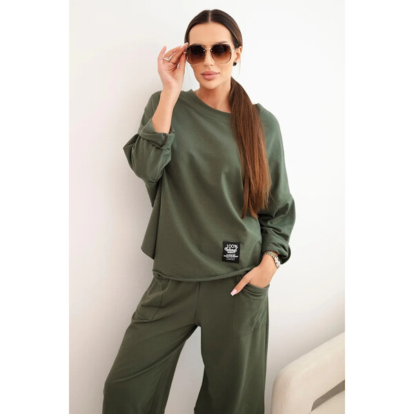K-Fashion Bavlnená mikina + nohavice khaki 65729470