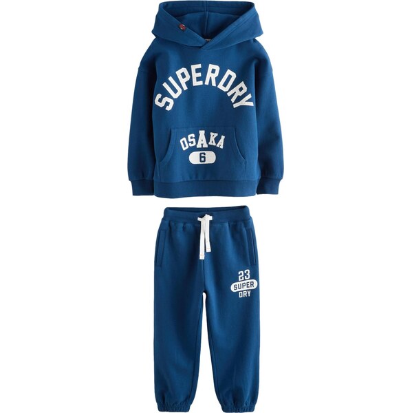 Superdry Joggingová súprava enciánová / biela 65893271