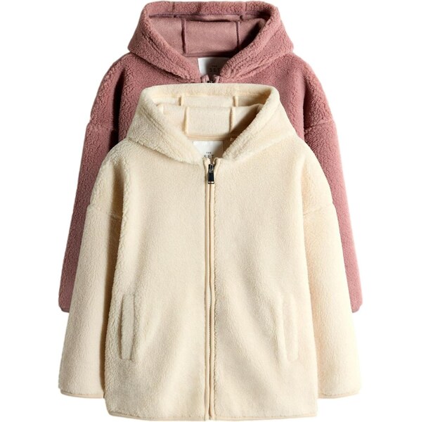 The Set Flisová bunda ružová / biela 65731575