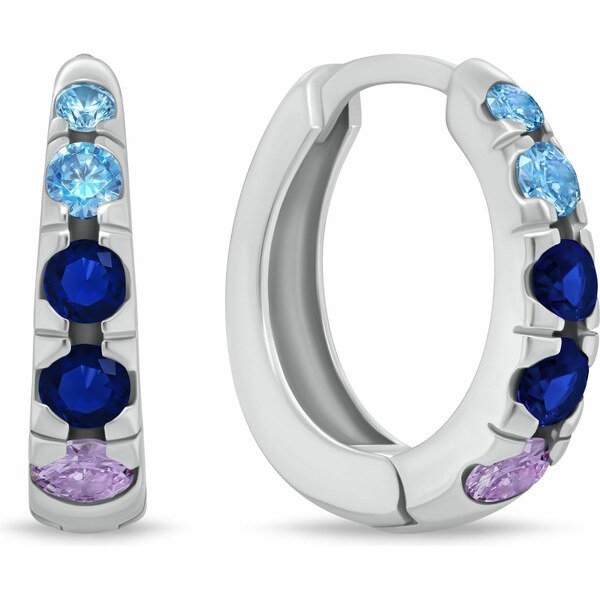 Brilio Silver Oslnivé strieborné kruhy s farebnými zirkónmi EA1222WB 66591652