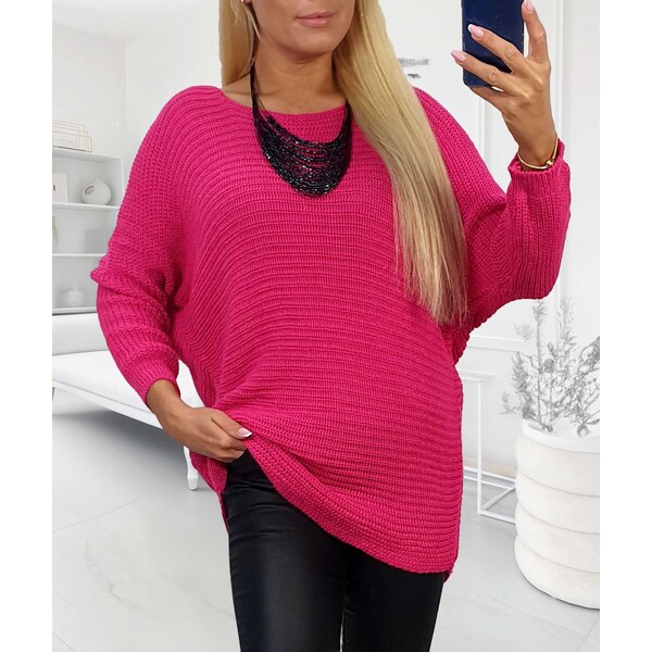 Sveter s raglánovými rukávmi ružový 65765968