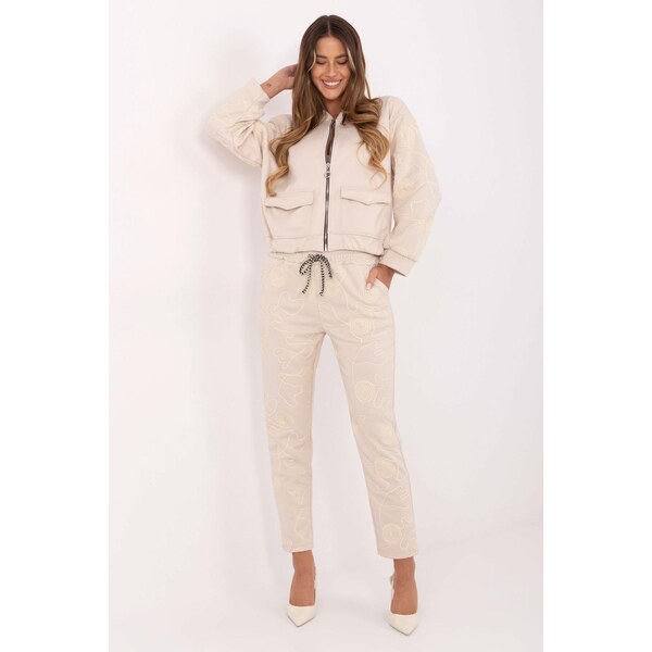 MladaModa Elegantná súprava s bomberovou mikinou model 73602 svetlá 65780864