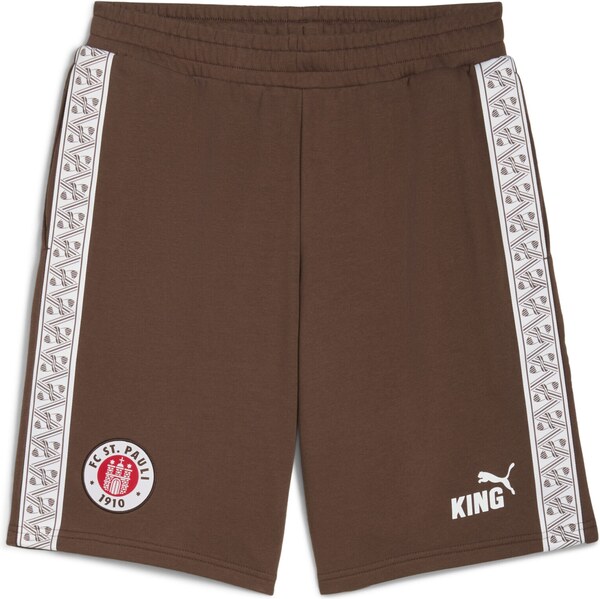 PUMA Športové nohavice FC St. Pauli King hnedá / červená / biela 65773092