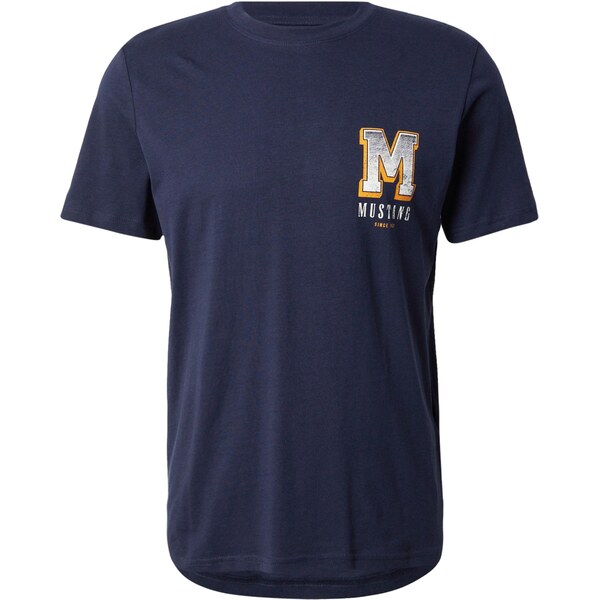 MUSTANG Tričko Style Austin námornícka modrá / oranžová / čierna / 65774384