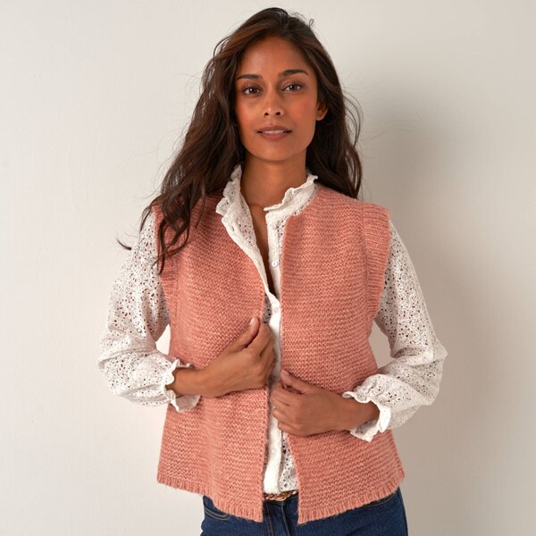 Vesta z hebkého úpletu ružový melír 040 Blancheporte 65771987