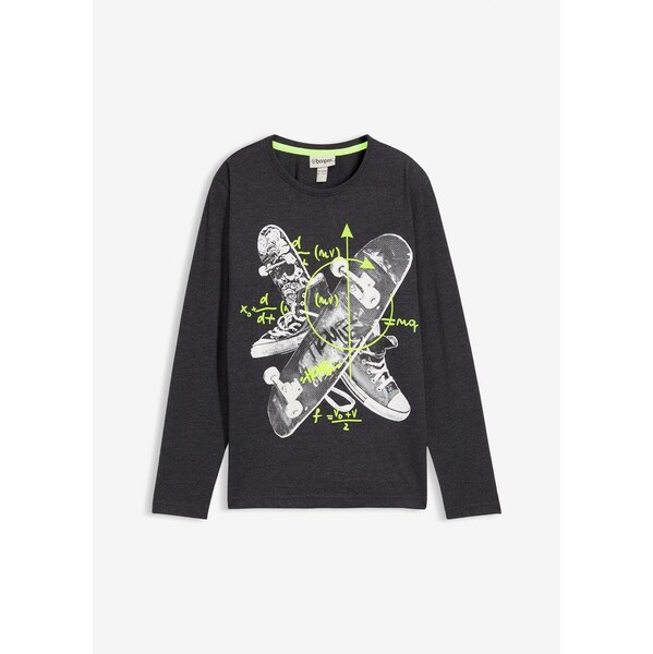 bonprix Tričko s dlhým rukávom s bavlnou, farba šedá 44789543