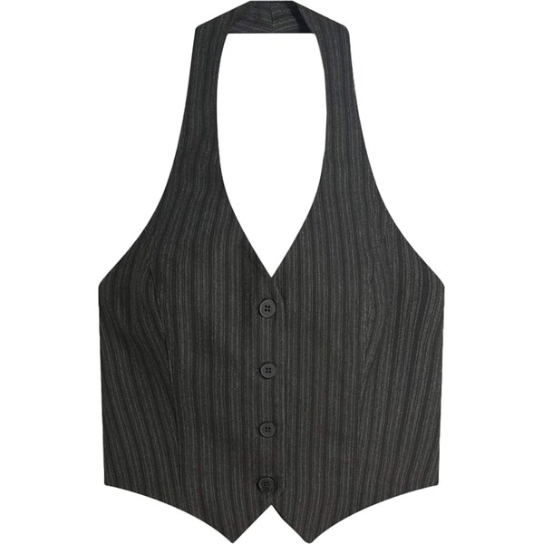 Bershka Vesta k obleku sivá / antracitová 66009371