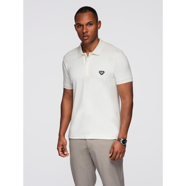Ombre Mens polo shirt with zipper neckline - white 64793435