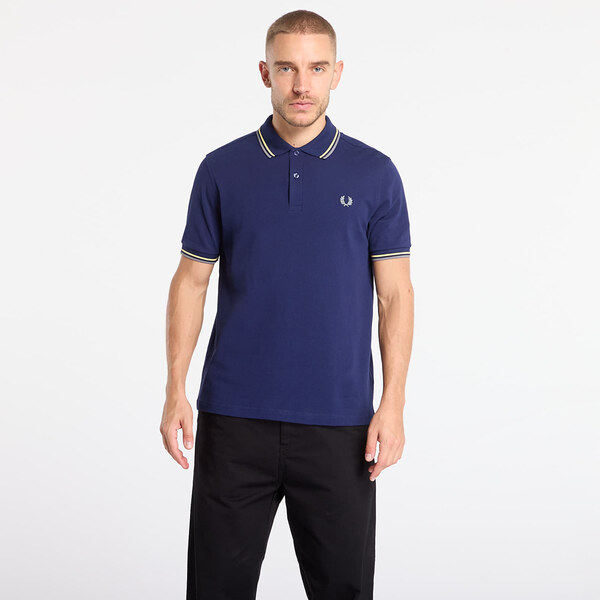Tričko FRED PERRY Twin Tipped Fred Perry Shirt Frnvy/ Chgld/ Stbl L 65782306