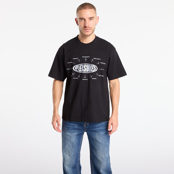 Tričko PLEASURES Overview Logo T-Shirt Black XL 65782317