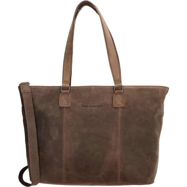 Hide & Stitches Tmavo hnedá objemná kabelka z pravej kože „Lorelei“ 65782721