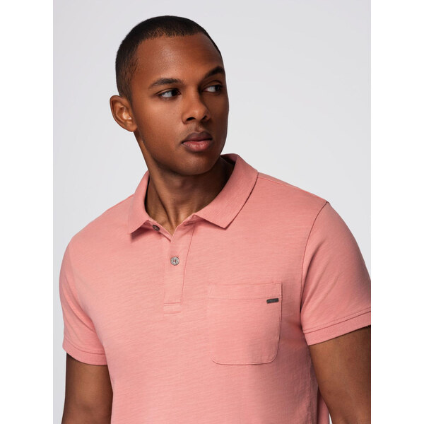 Ombre Classic cotton knit polo shirt - pink 65413136