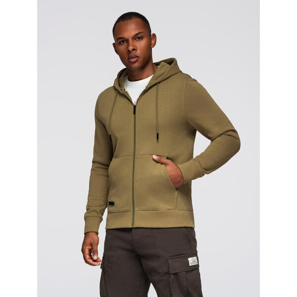 Ombre BASIC mens cotton stretch sweatshirt - olive 57759258