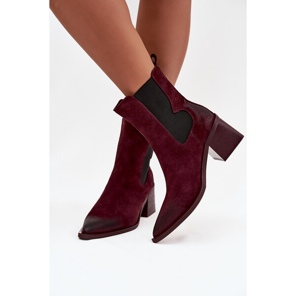 Kožené semišové dámske čižmy na opätku vyhrievané Artiker 65927784