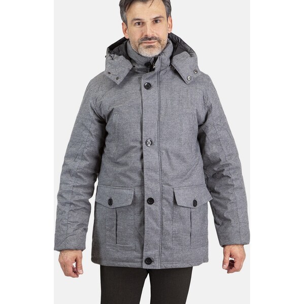 Perso Sivá pánska zimná bunda s kapucňou PKH 91C7272 H - Grey 65787791