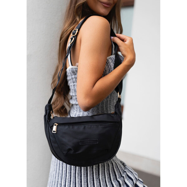 Dámska čierna nylonová listová kabelka – štýlová, ľahká a praktická 65785183