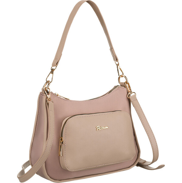 Peterson Dámska ružová mestská listová kabelka z nylonu a eko kože – 65785186