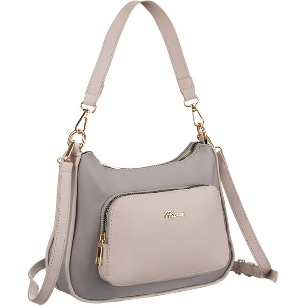 Peterson Dámska šedá mestská listová kabelka z nylonu a eko kože – 65785187