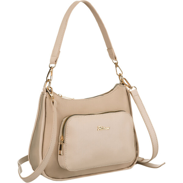 Peterson Dámska béžová listová kabelka z nylonu a eko kože – elegantná 65785189