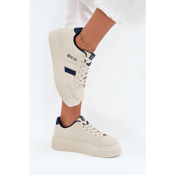 Big Star Shoes Dámske tenisky na platforme Big Star - svetlo béžové 65785848