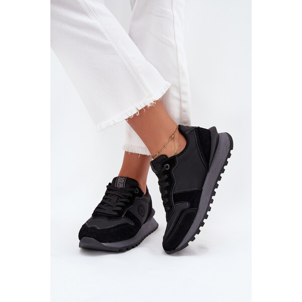 Big Star Shoes Skórzane Sneakersy Damskie Big Star OO274529 HI-POLY 66663548