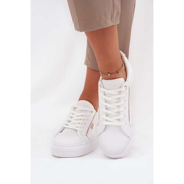 Big Star Shoes Damskie Sneakersy Z Eko Skóry Big Star SS274026 Biało 66663581