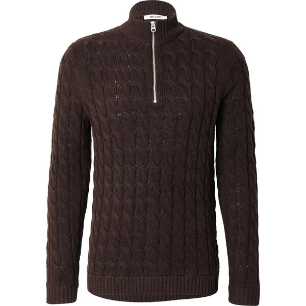 Only & Sons Sveter ONSKICKER tmavohnedá 65861826