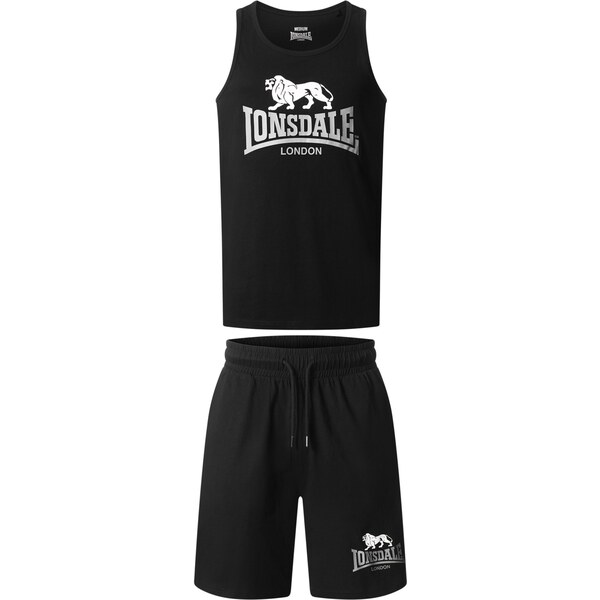 LONSDALE Tréningový komplet Polmood čierna / biela 65795284