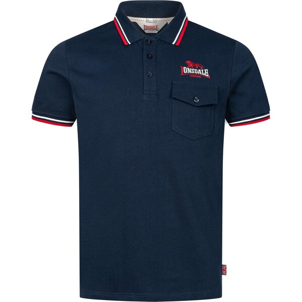 LONSDALE Tričko Lynton námornícka modrá / červená / biela 65795302