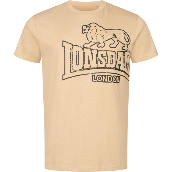 LONSDALE Tričko Langsett piesková / čierna 65795299