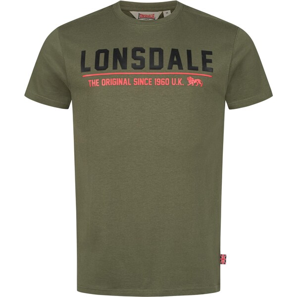 LONSDALE Tričko Crantock olivová / grenadínová / čierna 65795300