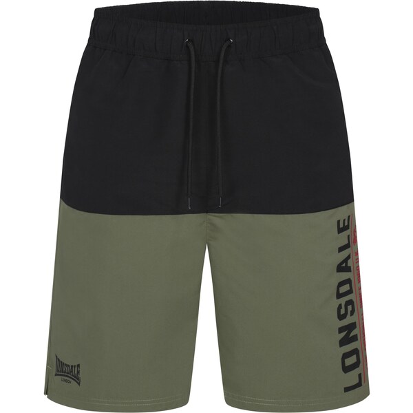 LONSDALE Plavecké šortky Hayling olivová / červená / čierna 65795291